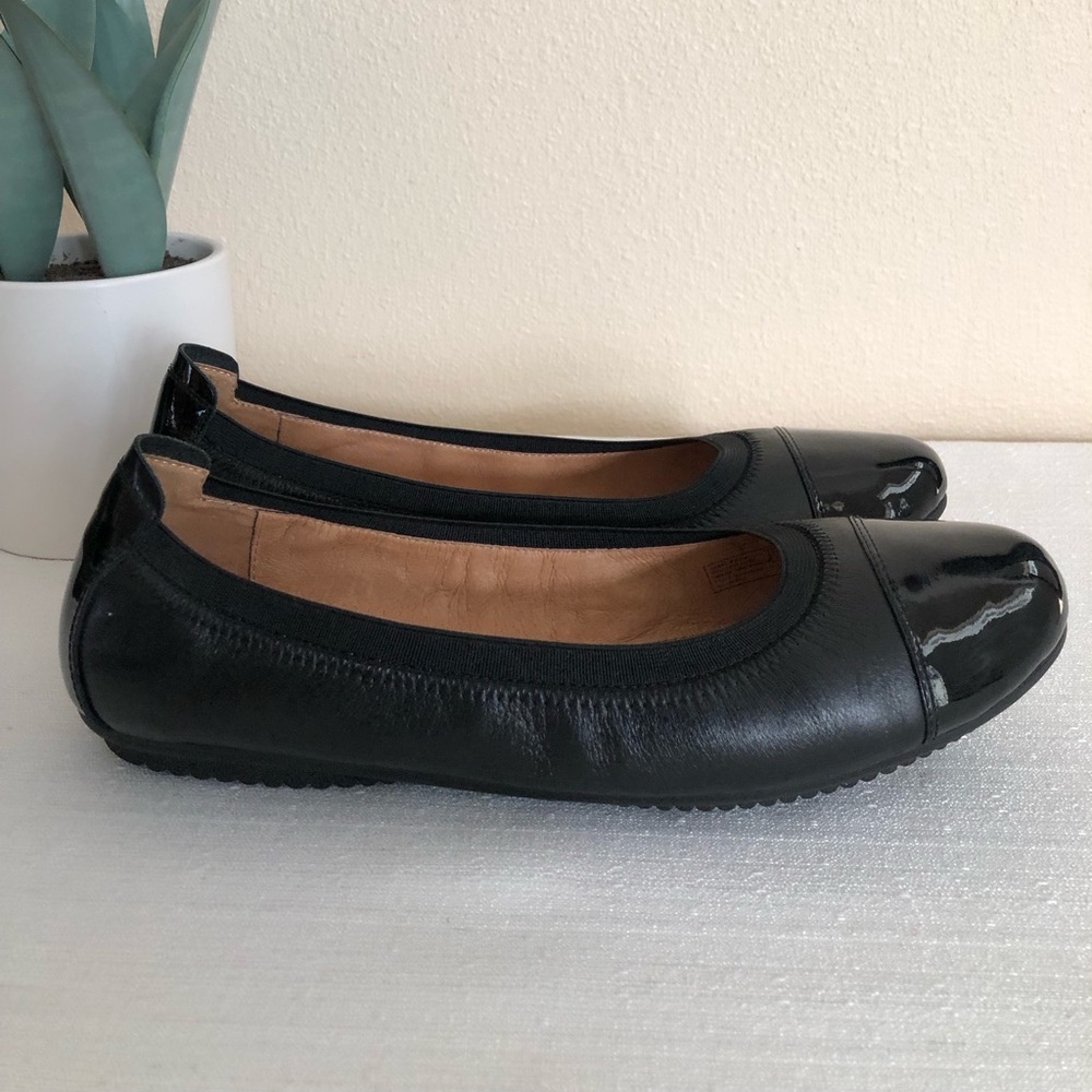 Josef Seibel Black Cap Toe Leather Elegant Ballet Flats Women’s EU42 US10-10.5 - Picture 5 of 14